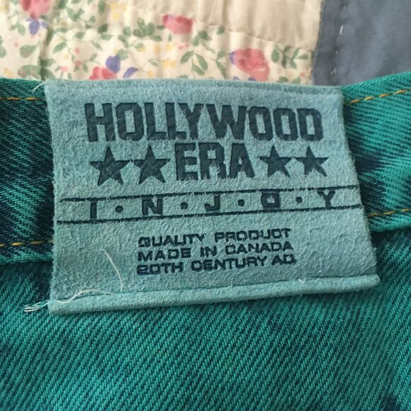 Vintage Hollywood Era green acid wash high waisted tapered jeans (size XS-S) - Picture 10 of 14